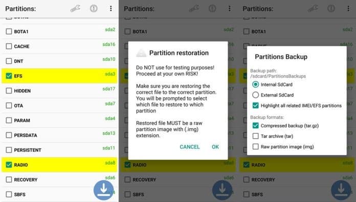 backup and Restore EFS and IMEI Partition on Samsung Galaxy Note 8