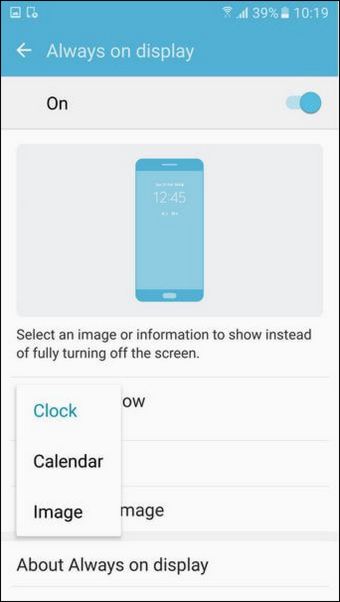 disable always on display galaxy A8 Plus 