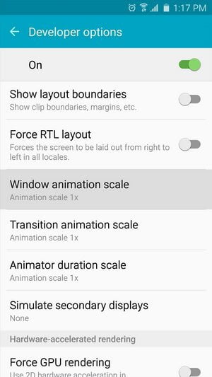 Reduce Animations on Samsung Galaxy S6