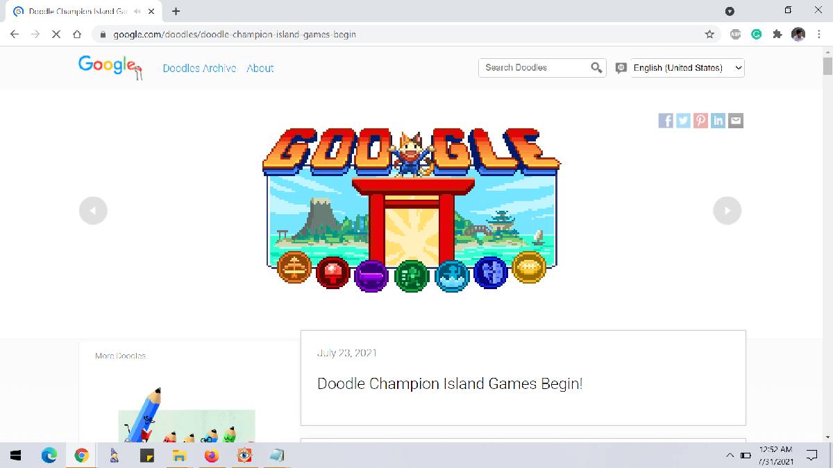 Google Doodle olímpico 2021 