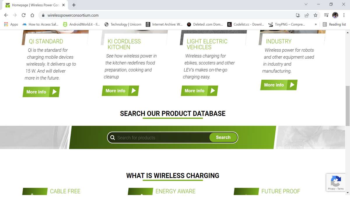 Check for wireless charging on the WPC website