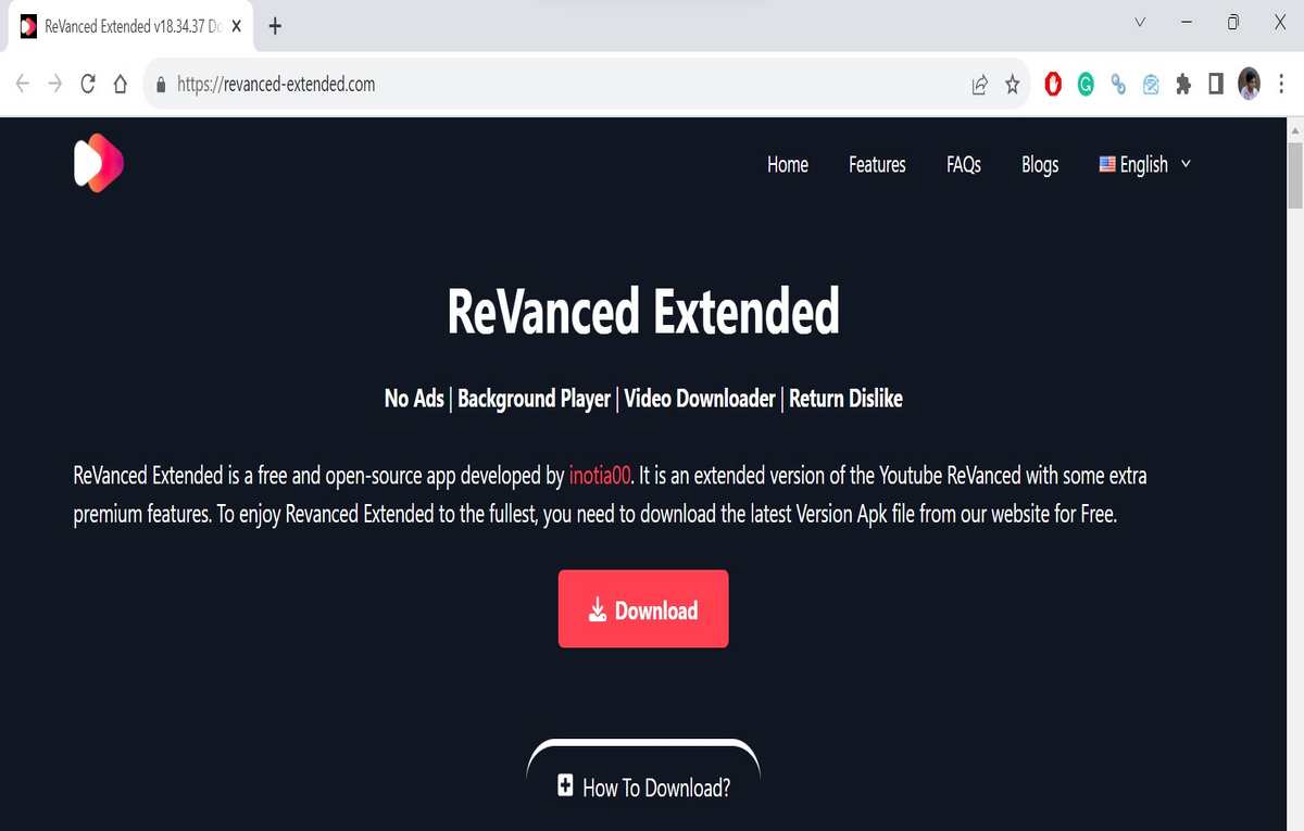ReVanced Extended's Official Website