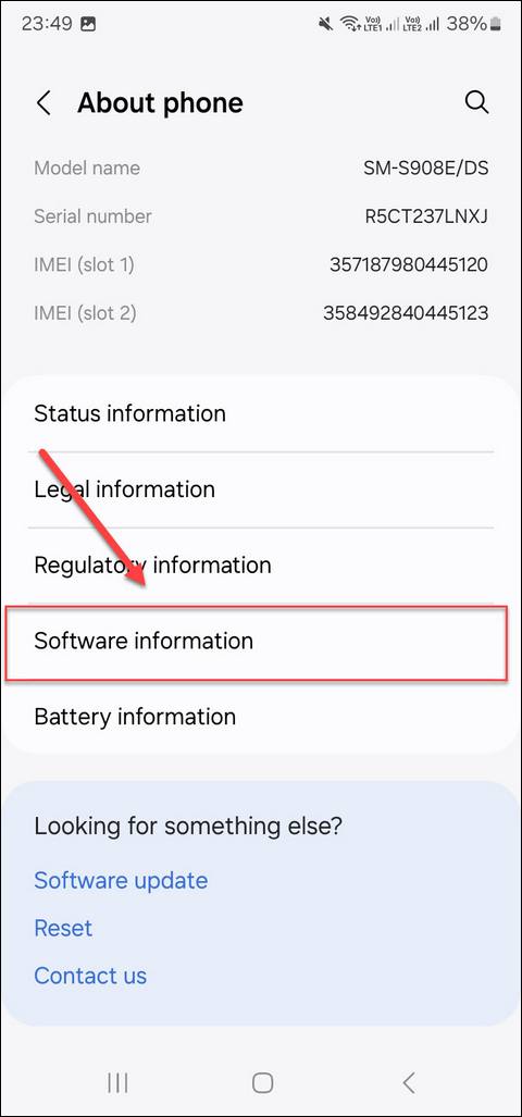 Software Information Samsung